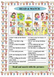 English Worksheet: READ & MATCH