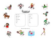 English worksheet: hobbies