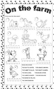 English Worksheet: ON THE FARM