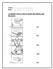 English worksheet: -ar family worksheet