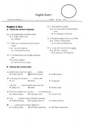 English worksheet: exam