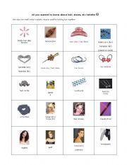 English worksheet: clothes and acessories