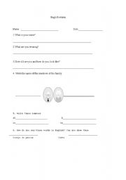 English worksheet: examn