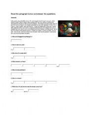 English Worksheet: Kung Fu panda read and fill