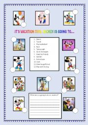 English Worksheet: Mickeys vacation