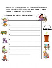 English Worksheet: school rules