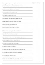 English Worksheet: words arranging