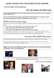 English Worksheet: News- chose the right title