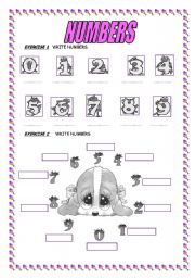 English Worksheet: NUMBERS