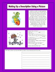 English Worksheet: Making up a description from a picture
