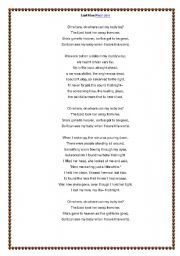 English Worksheet: song