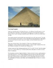 English Worksheet: The great pyramid