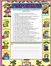 English Worksheet: Prepositions