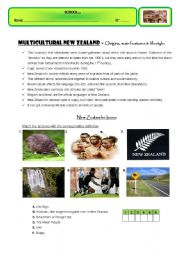 English Worksheet: MULTICULTURAL NEW ZEALAND