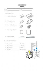English Worksheet: prepositions and big and small