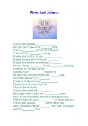 English Worksheet: FLAKE - JACK JOHNSON