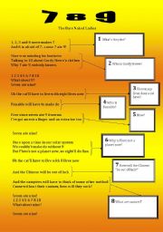 English Worksheet: 7 8 9 (7 ATE 9)