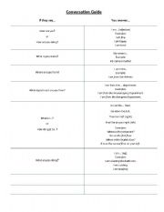 English Worksheet: Conversation Guide