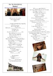 English Worksheet: BEYONC - RUN THE WORLS (GIRLS)