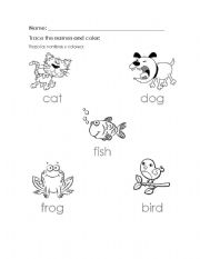 English worksheet: pets