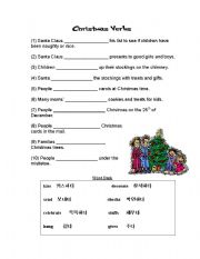 English Worksheet: Christmas Verbs