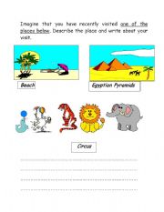 English worksheet: writing about a place