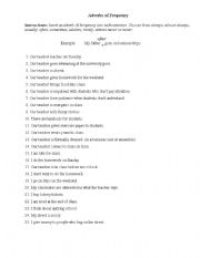 English Worksheet: Adverbs of Frequency