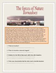 English Worksheet: tornadoes