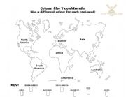 English Worksheet: continents