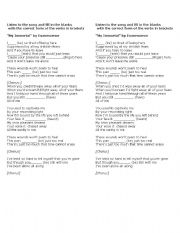 English worksheet: My Immortal by Evanescence