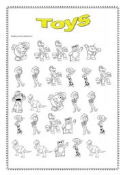 English Worksheet: Toys story (for young kids)