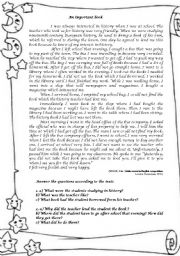 English Worksheet: Reading