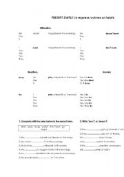 English worksheet: present simple