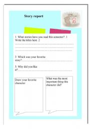 English worksheet: report story