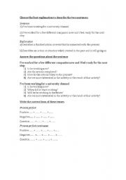 English Worksheet: present perfect and present perfect continous guided discovery