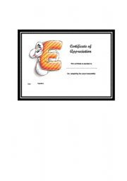 English Worksheet: certificate-project