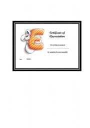 English worksheet: certificate-project