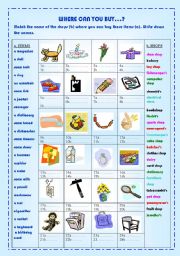 English Worksheet: Where can you buy...?