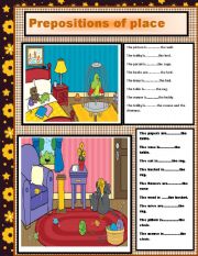 English Worksheet: prepositions of place