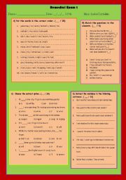 remedial exam on past simple and continuous, first conditional