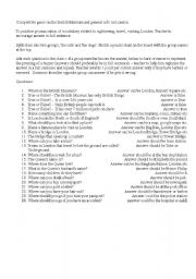 English Worksheet: British Museum quiz