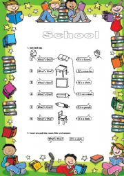 English Worksheet: SCHOOL