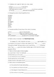 English Worksheet: Past Simple Exam