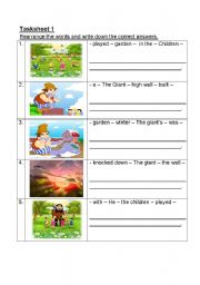 English Worksheet: Rearrange Jumbled-up Words (The Selfish Giant)