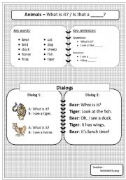 English worksheet: Animals worksheet