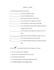 English worksheet: parts of the eyes