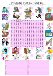 English Worksheet: Wordsearch- irregular verbs