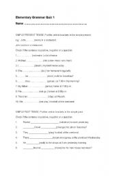 English Worksheet: Elementary grammar quiz