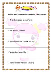 English worksheet: Adverb of Frequency