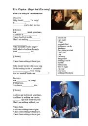 English Worksheet: Eric Clapton - I get lost (Im sorry)